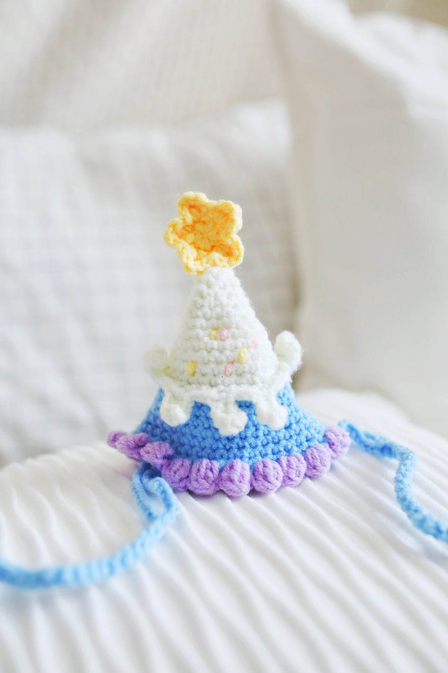 Starry Sky Birthday Crochet Doll Hat 💙⭐🎉