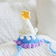 Starry Sky Birthday Crochet Doll Hat 💙⭐🎉