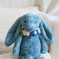 Blossom Circle Crochet Doll Bib/Collar – Blue & Pastel 🌸💙✨