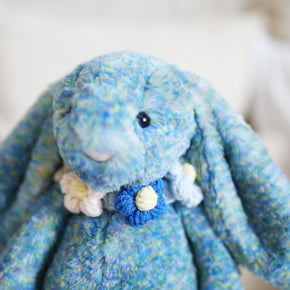 Blossom Circle Crochet Doll Bib/Collar – Blue & Pastel 🌸💙✨