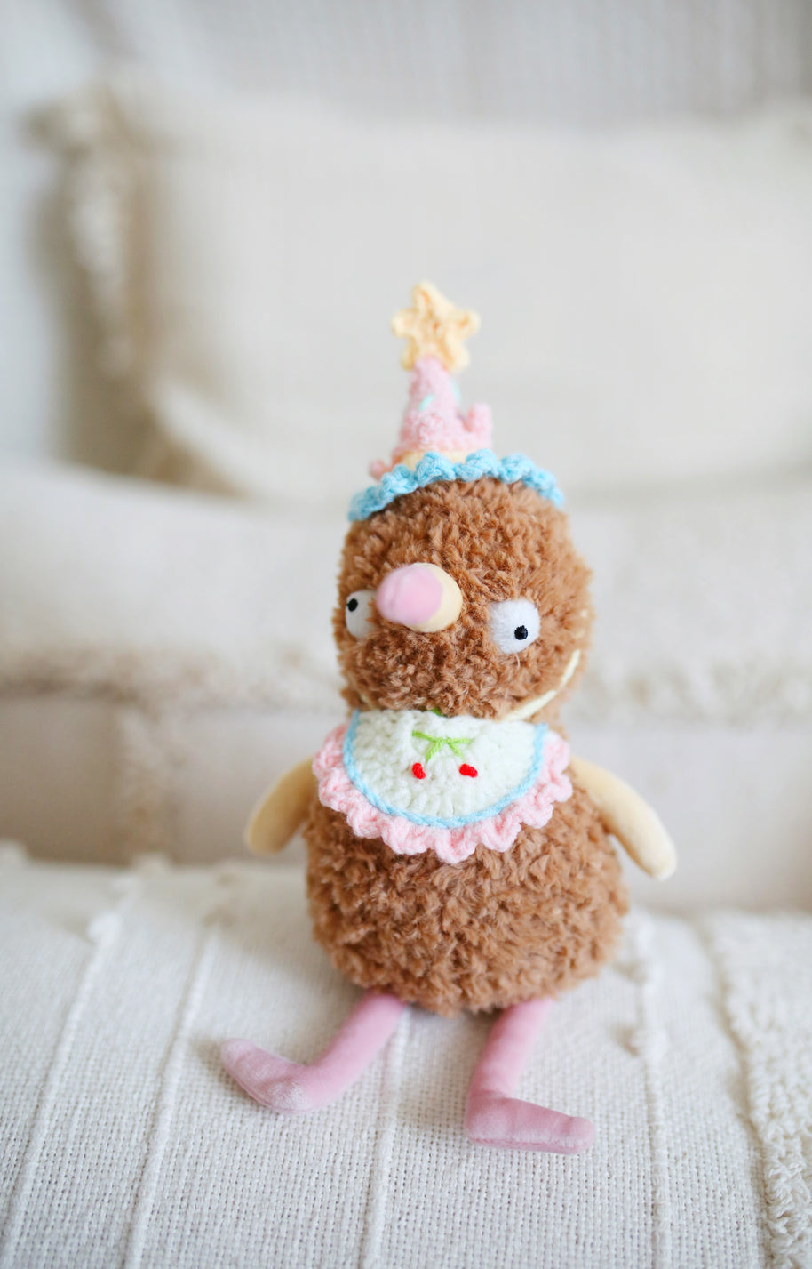 Pastel Cherry Birthday Crochet Doll Outfit 🌸💛