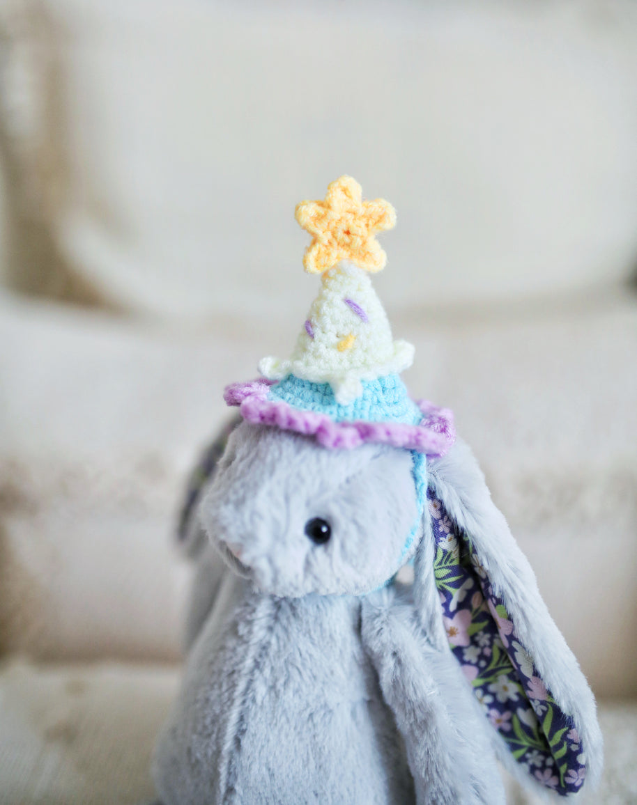 Starry Sky Birthday Crochet Doll Hat 💙⭐🎉