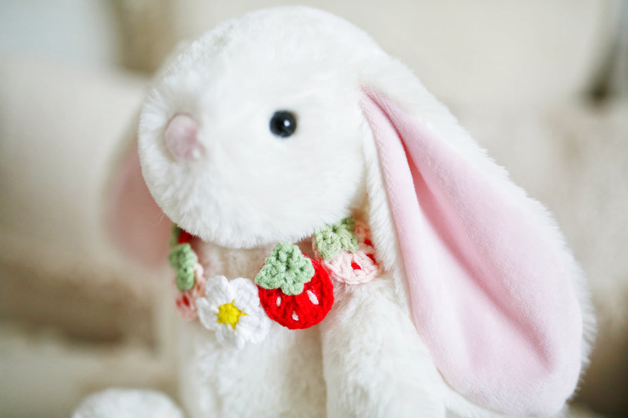Strawberry Garden Crochet Doll Bib/Collar 🍓🌼🌿