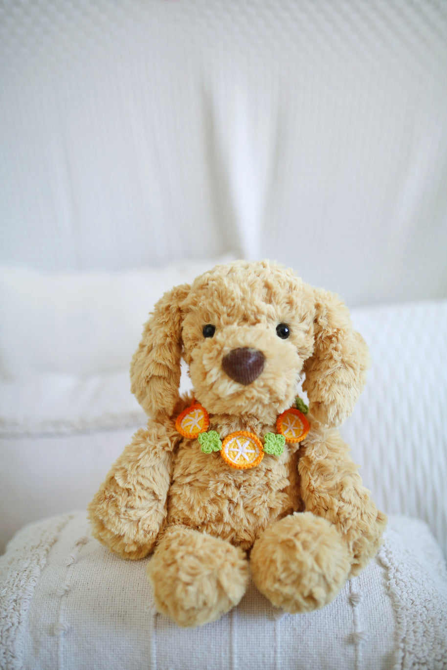 Handmade Crochet Orange Slice Doll Bib/Collar 🍊