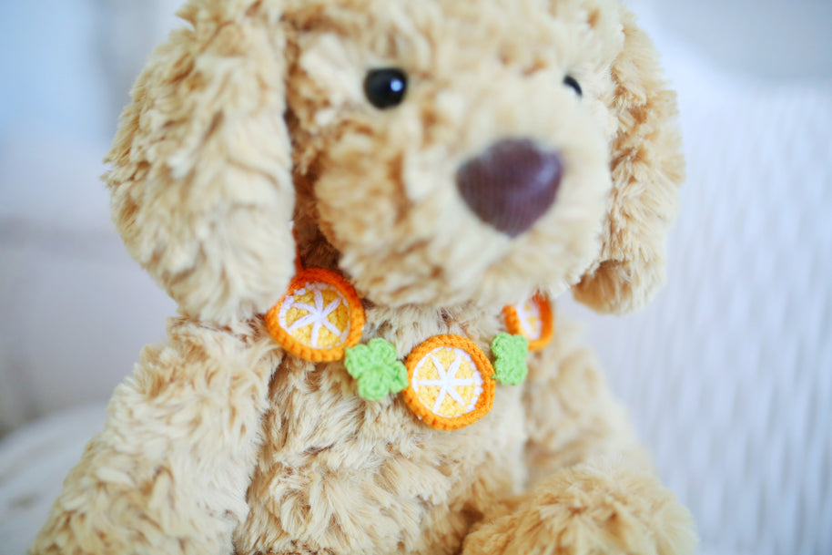 Handmade Crochet Orange Slice Doll Bib/Collar 🍊