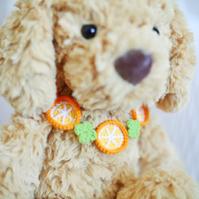 Handmade Crochet Orange Slice Doll Bib/Collar 🍊