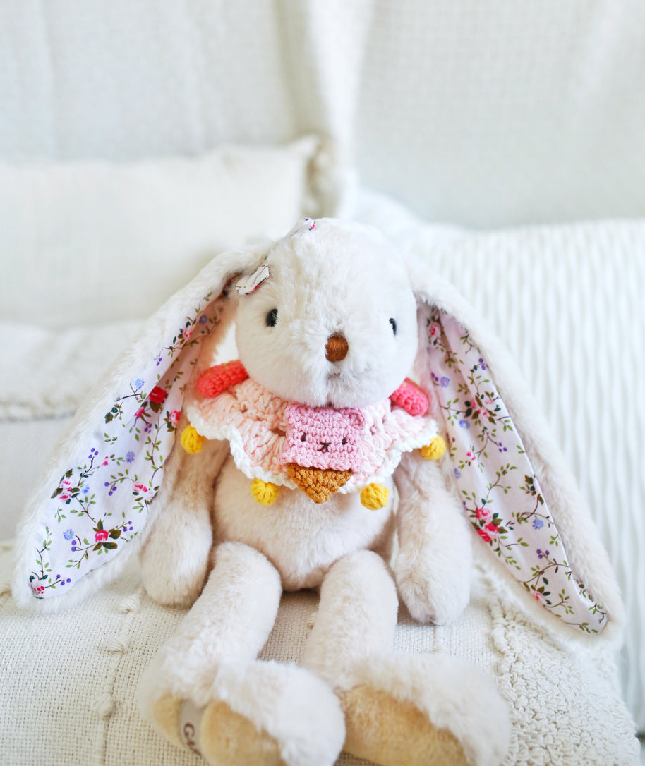 Strawberry Sundae Crochet Doll Bib🍓🐻🍦