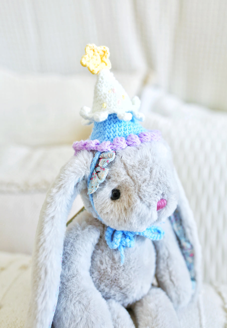 Starry Sky Birthday Crochet Doll Hat 💙⭐🎉