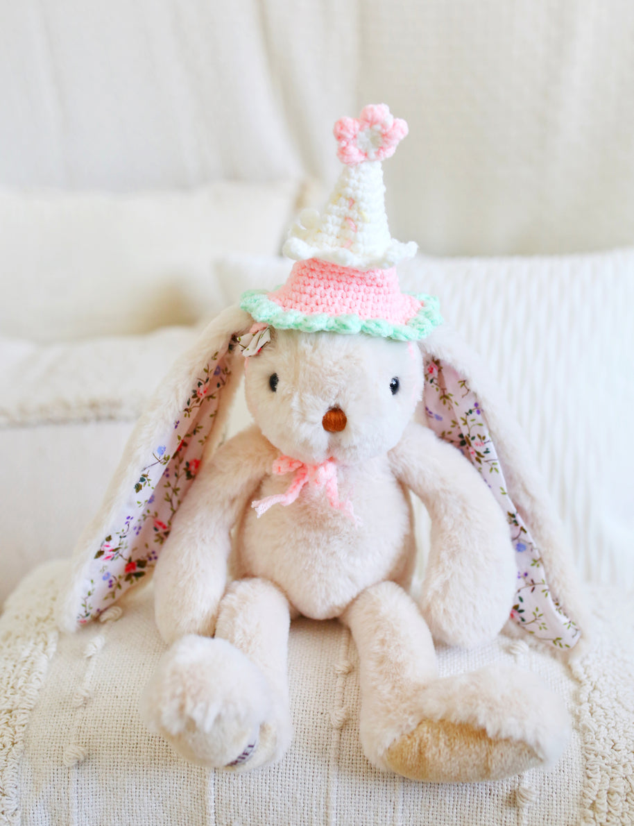 Pink Blossom Birthday Crochet Doll Hat 🌸🎀🎉