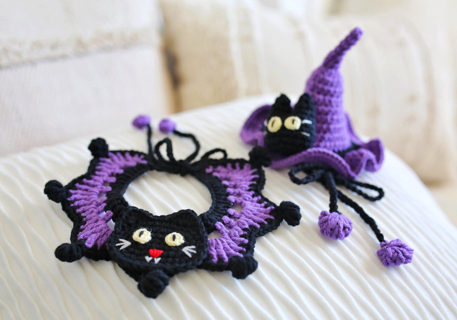 Midnight Meow Halloween Crochet Doll Outfit 💜✨