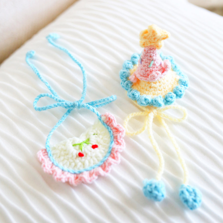 Pastel Cherry Birthday Crochet Doll Outfit 🌸💛