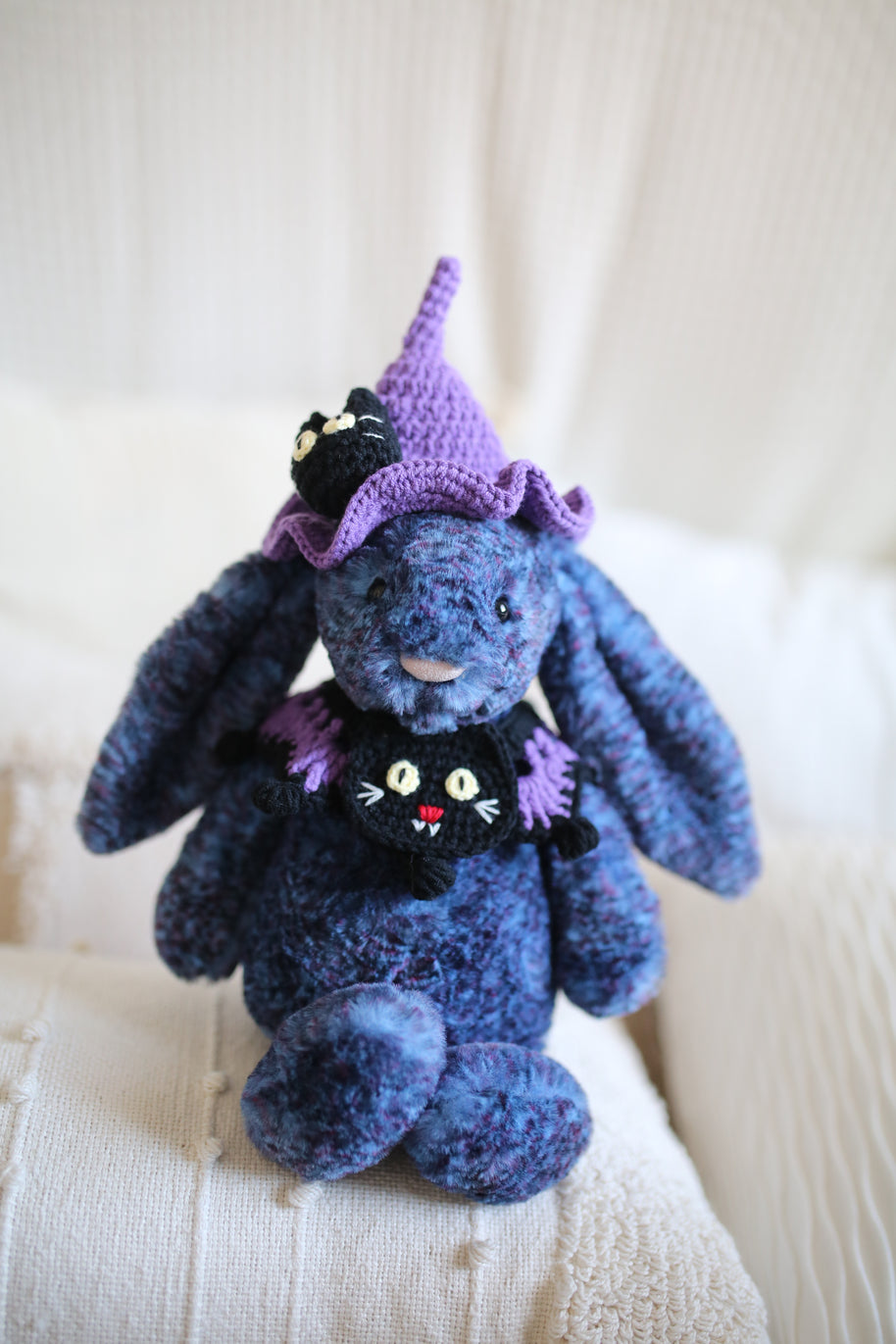 Midnight Meow Halloween Crochet Doll Outfit 💜✨