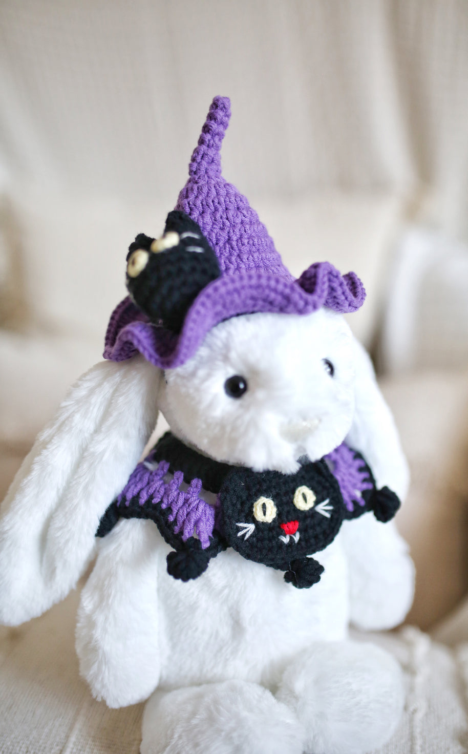 Midnight Meow Halloween Crochet Doll Outfit 💜✨