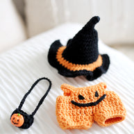 🎃 Jack-o’-Lantern Trick-or-Treat Crochet Doll Outfit 🖤🍬
