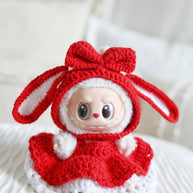 🎀Little Red Bow Crochet Doll Outfit Set ❤️🎀