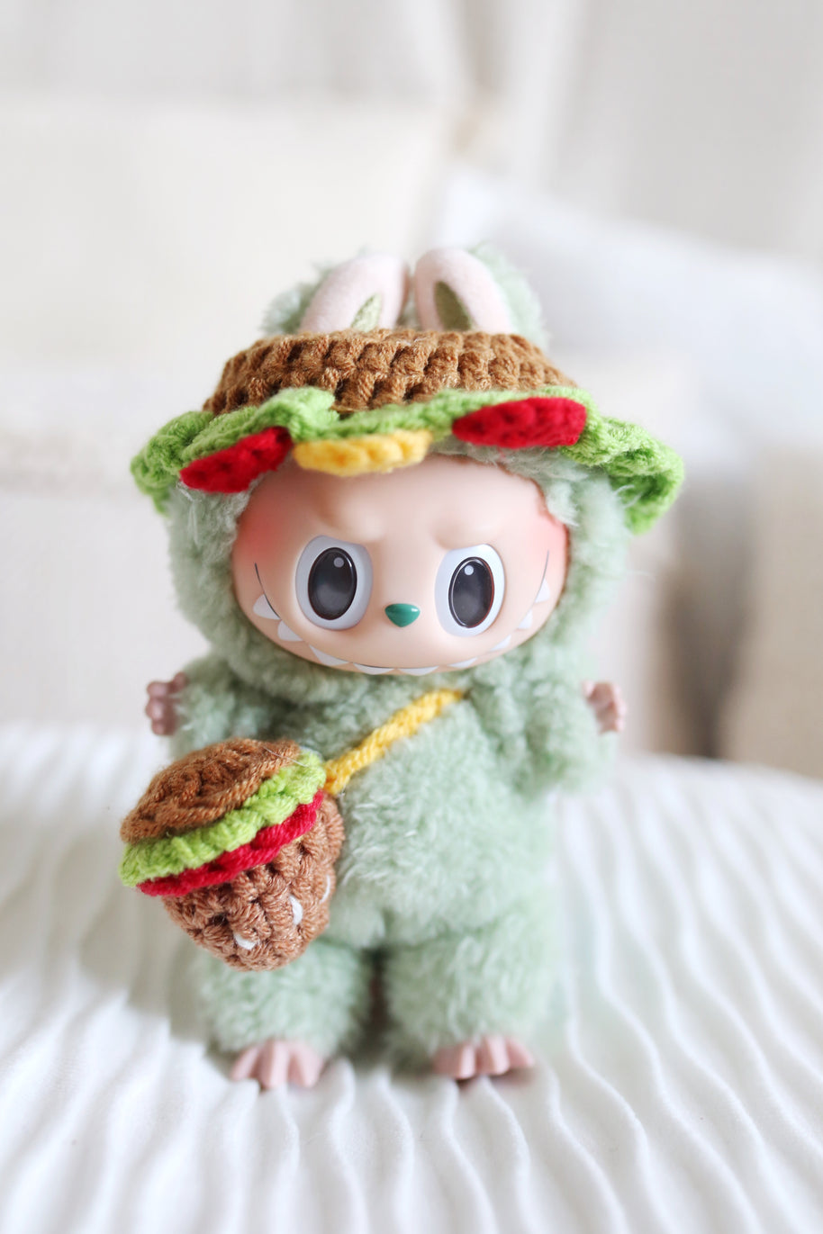 🍔Burger Buddy Crochet Doll Outfit Set 🍔🎒
