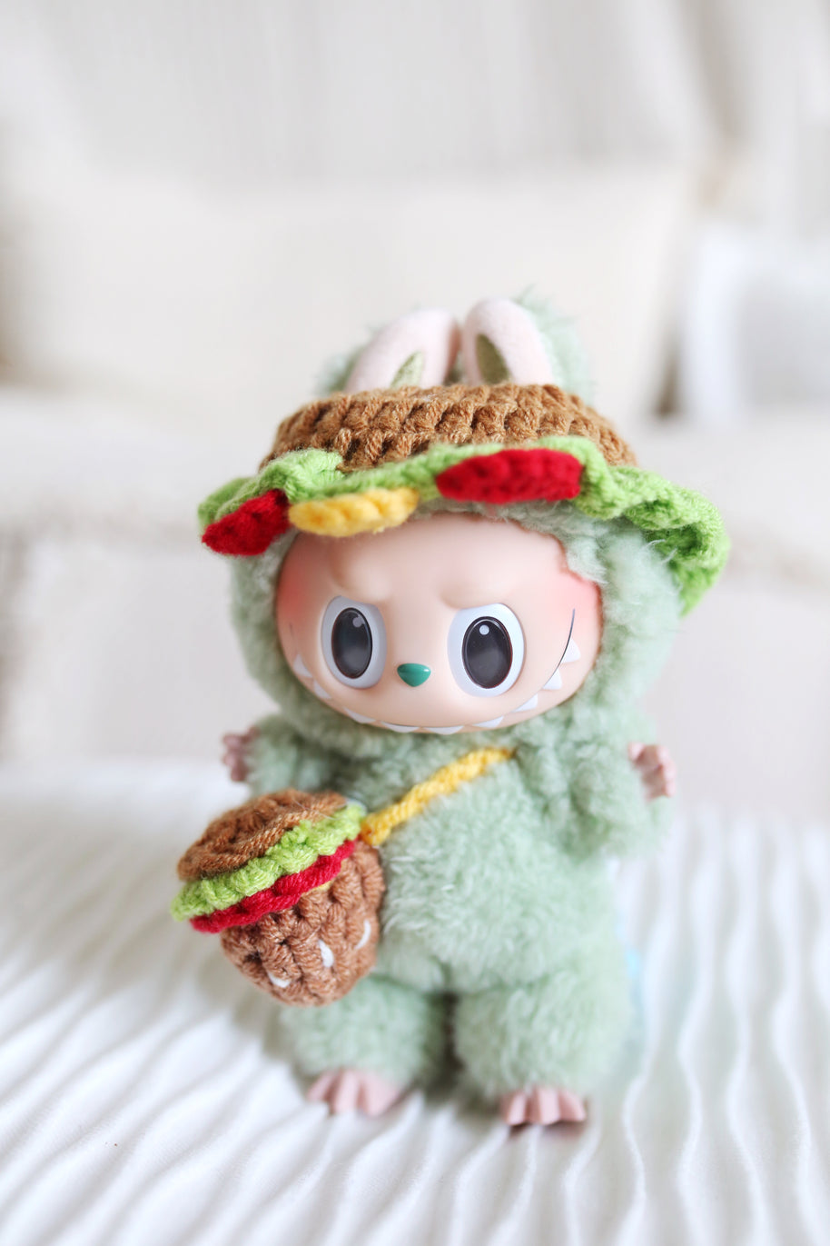 🍔Burger Buddy Crochet Doll Outfit Set 🍔🎒
