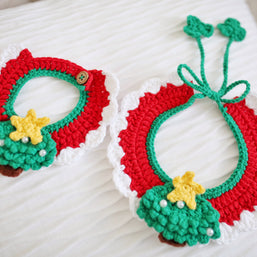 🎄 Merry Pines Crochet Collar  – Handmade Christmas Tree Collars for Plush Toys, Dolls & Pets