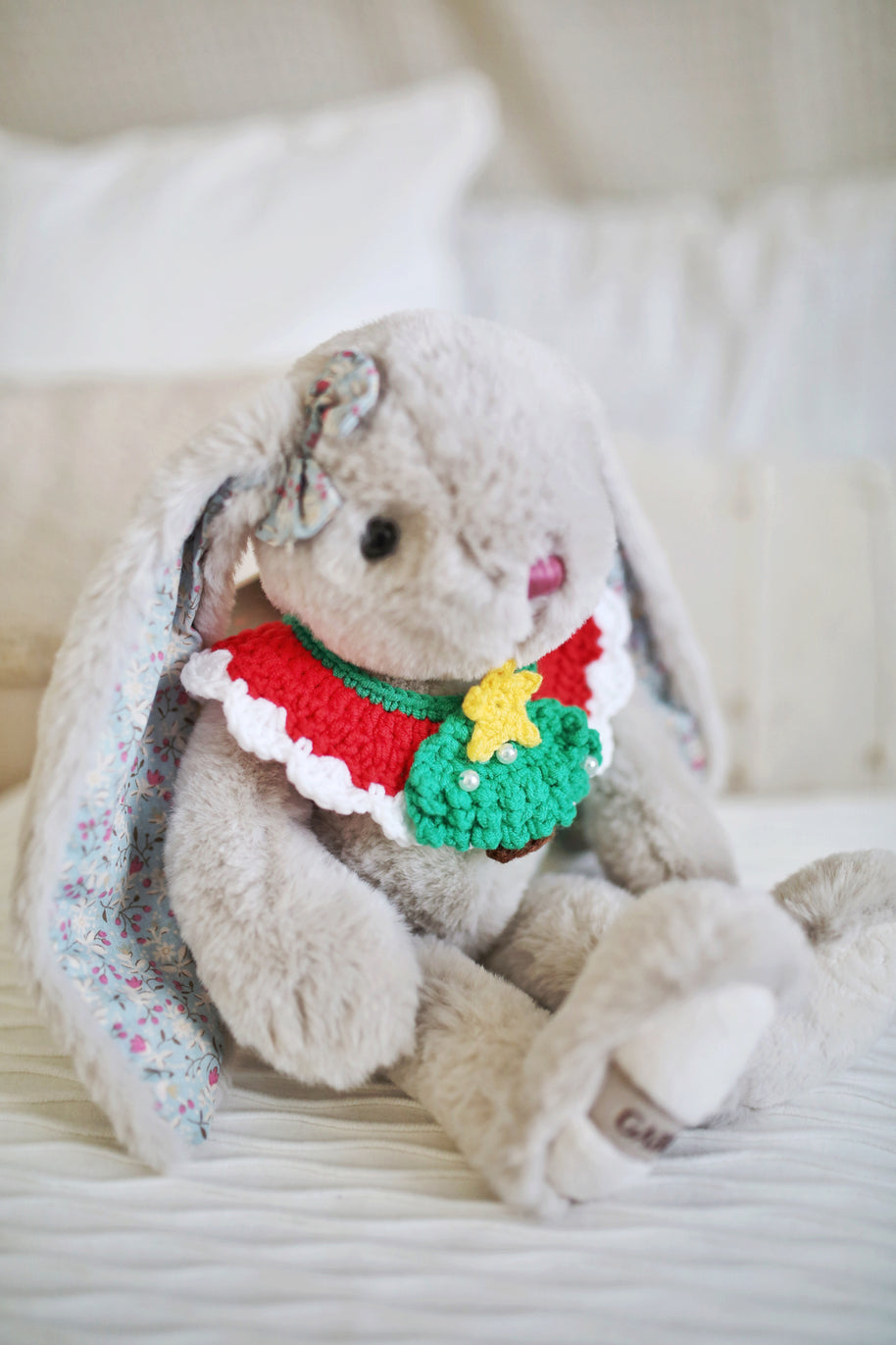 🎄 Merry Pines Crochet Collar  – Handmade Christmas Tree Collars for Plush Toys, Dolls & Pets