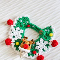 ✨Rudy Reindeer Crochet Collar  🦌❄️ – Holiday Outfit for Plushies, Dolls & Pets🎁