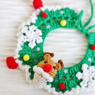 ✨Rudy Reindeer Crochet Collar  🦌❄️ – Holiday Outfit for Plushies, Dolls & Pets🎁