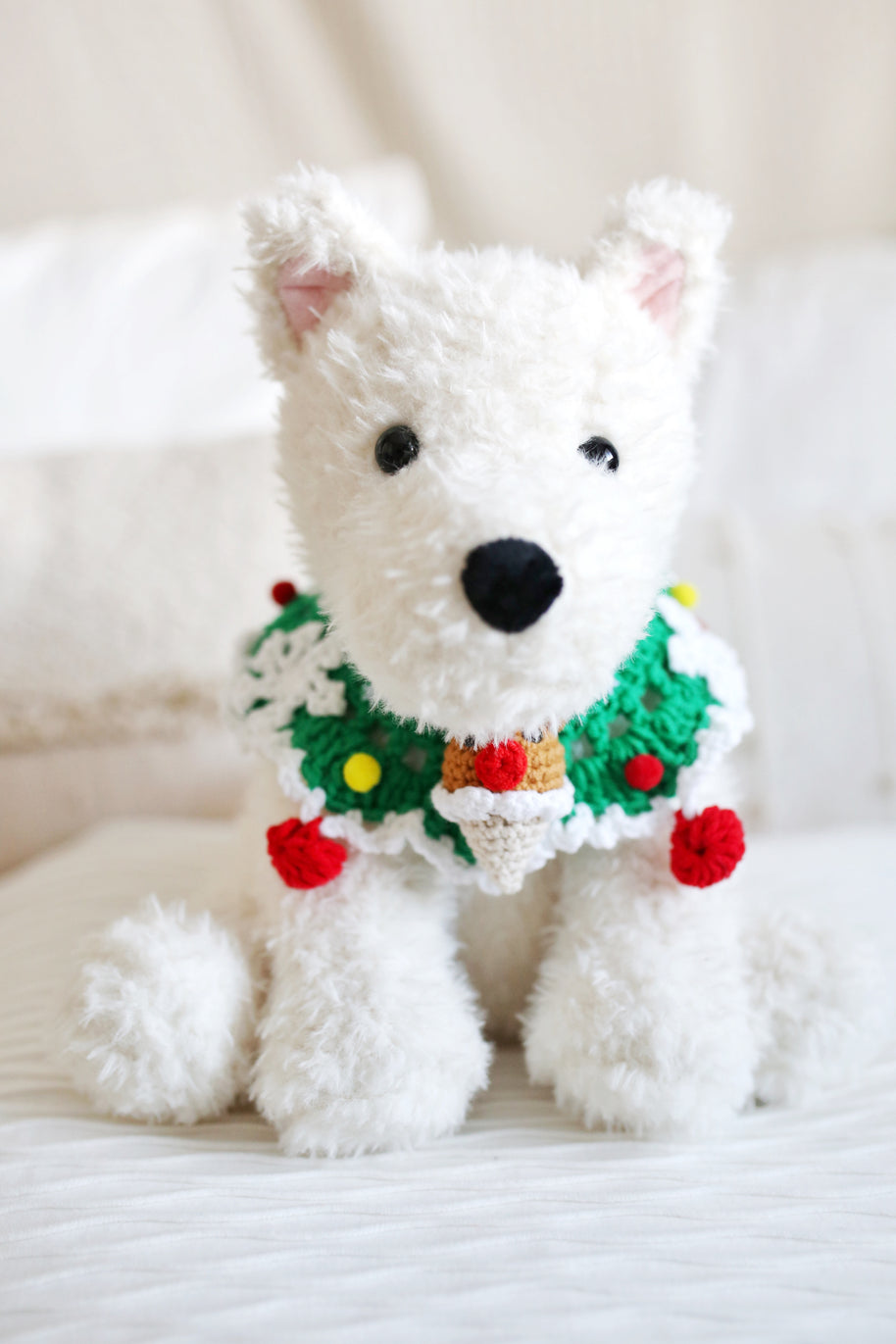 ✨Rudy Reindeer Crochet Collar  🦌❄️ – Holiday Outfit for Plushies, Dolls & Pets🎁