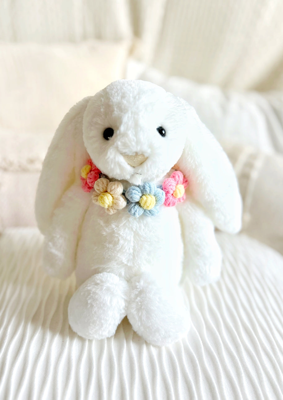 Pastel Petals Crochet Doll Bib/Collar - Biege🌸🌼✨