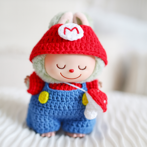 Pixel Hero Crochet Doll Outfit Set 🎮🍄⭐