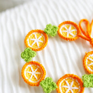 Handmade Crochet Orange Slice Doll Bib/Collar 🍊