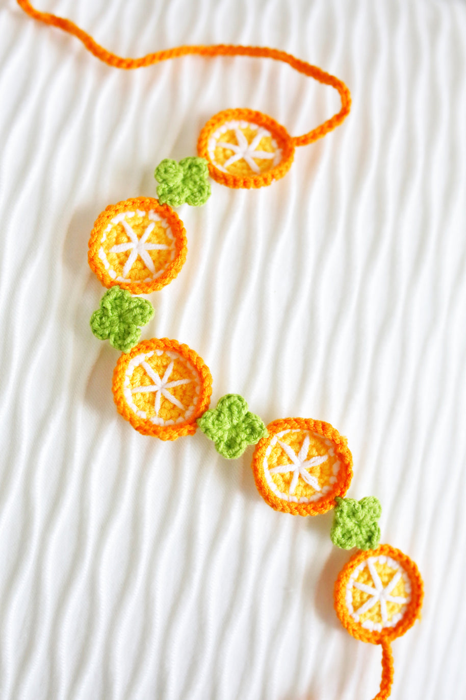 Handmade Crochet Orange Slice Doll Bib/Collar 🍊