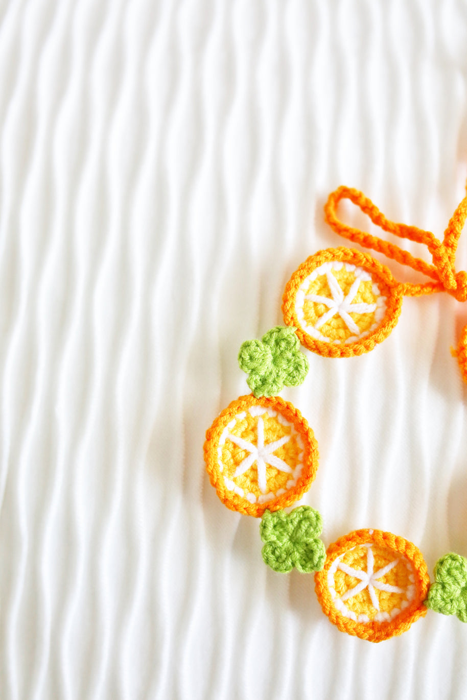 Handmade Crochet Orange Slice Doll Bib/Collar 🍊