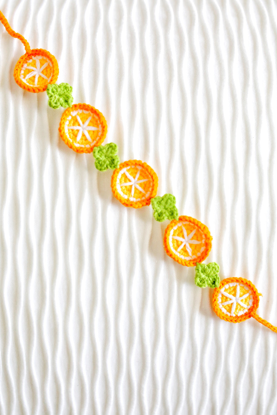 Handmade Crochet Orange Slice Doll Bib/Collar 🍊