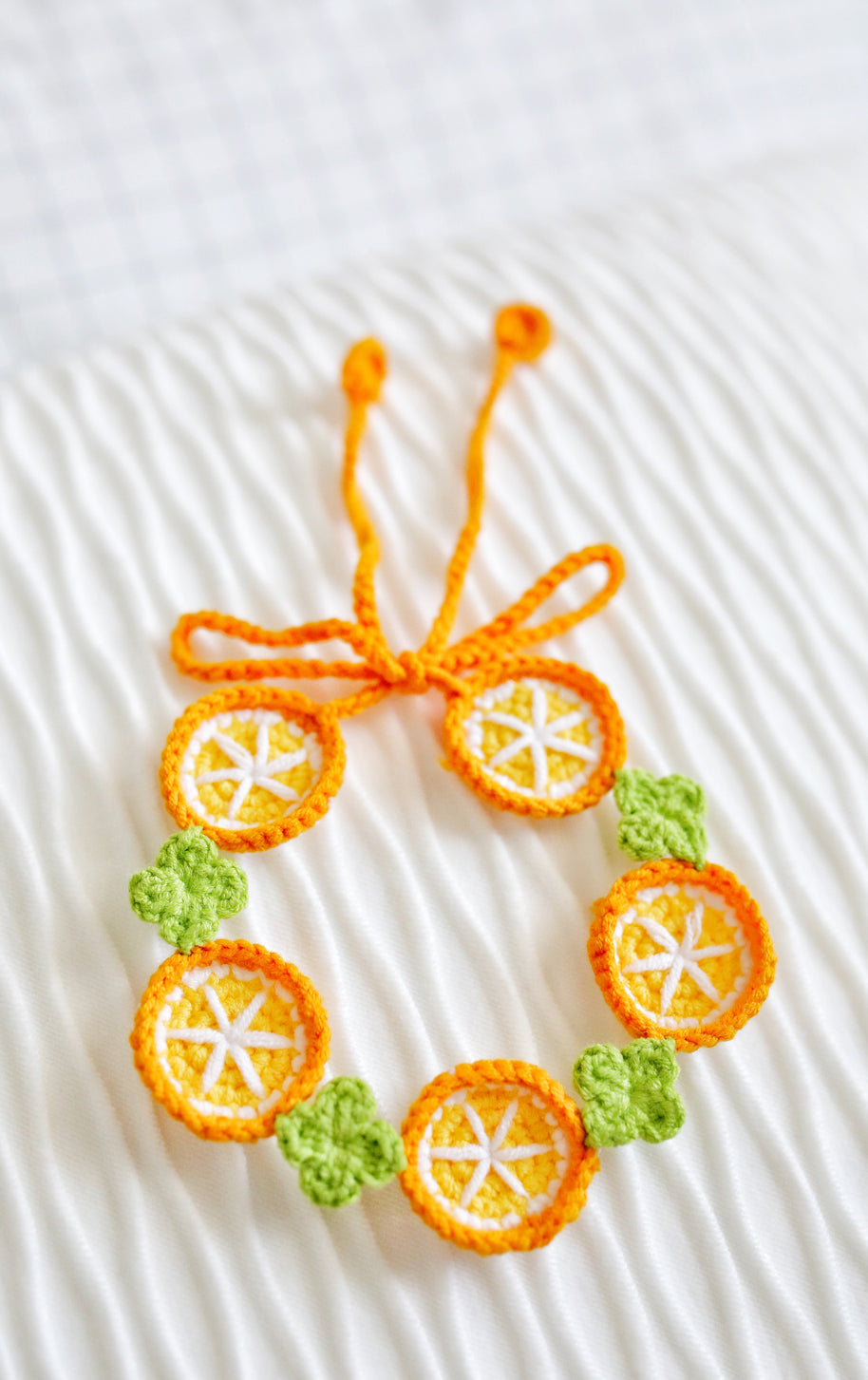 Handmade Crochet Orange Slice Doll Bib/Collar 🍊