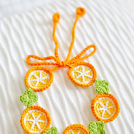 Handmade Crochet Orange Slice Doll Bib/Collar 🍊