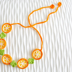 Handmade Crochet Orange Slice Doll Bib/Collar 🍊