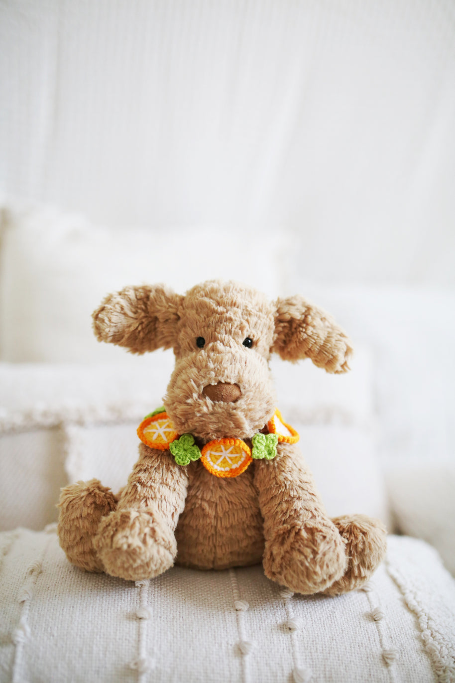 Handmade Crochet Orange Slice Doll Bib/Collar 🍊
