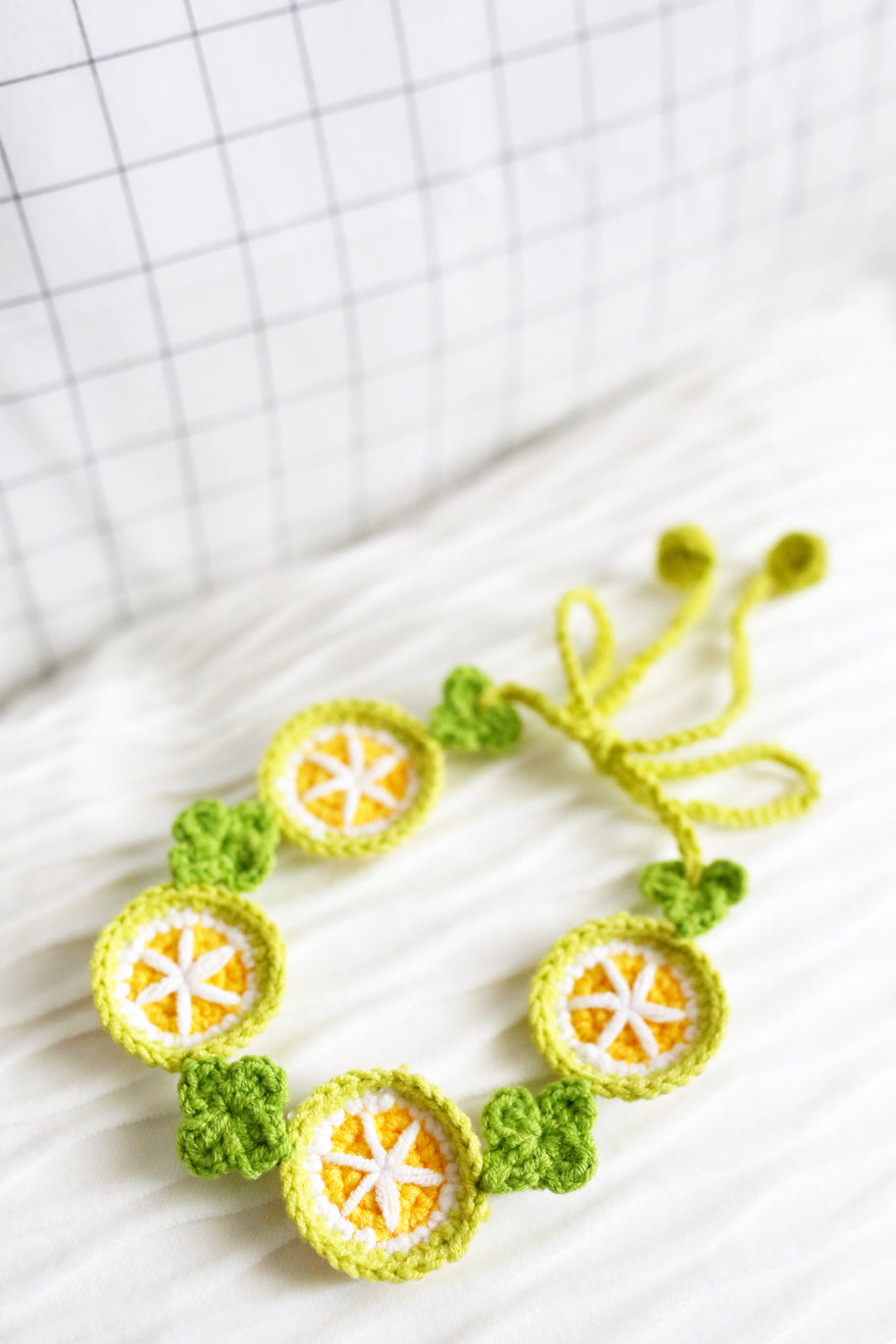 🍊 Citrus Bloom Crochet Doll Bib🍊