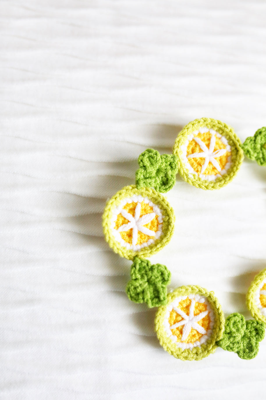 🍊 Citrus Bloom Crochet Doll Bib🍊