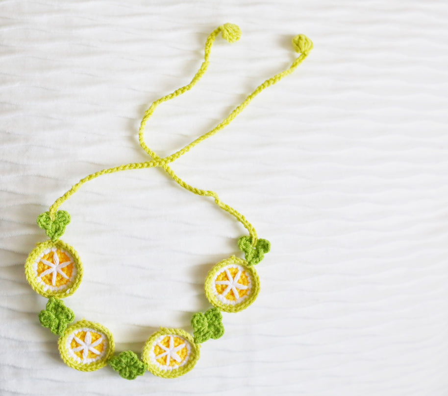 🍊 Citrus Bloom Crochet Doll Bib🍊