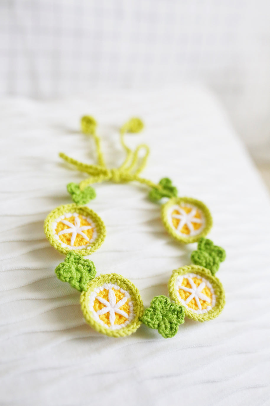 🍊 Citrus Bloom Crochet Doll Bib🍊