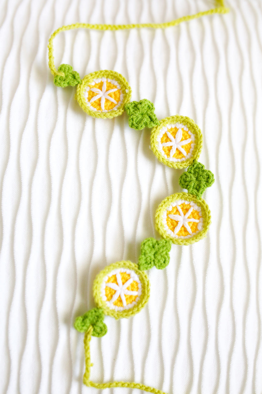 🍊 Citrus Bloom Crochet Doll Bib🍊