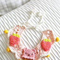 Strawberry Sundae Crochet Doll Bib🍓🐻🍦