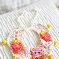Strawberry Sundae Crochet Doll Bib🍓🐻🍦