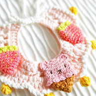 Strawberry Sundae Crochet Doll Bib🍓🐻🍦