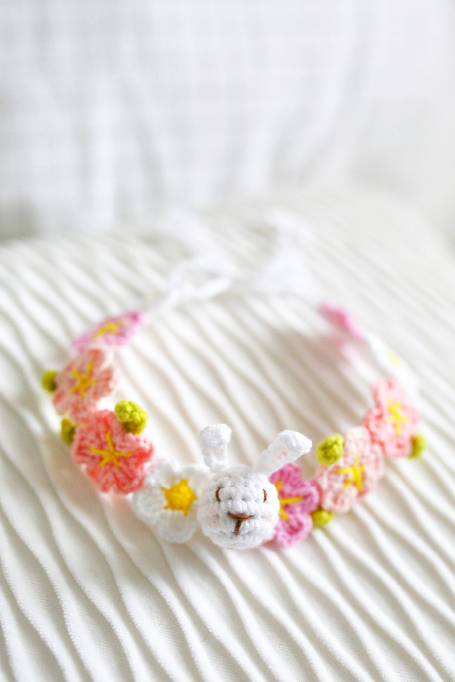 Blossom Bunny Crochet Doll Bib/Collar 🌸🐰💖