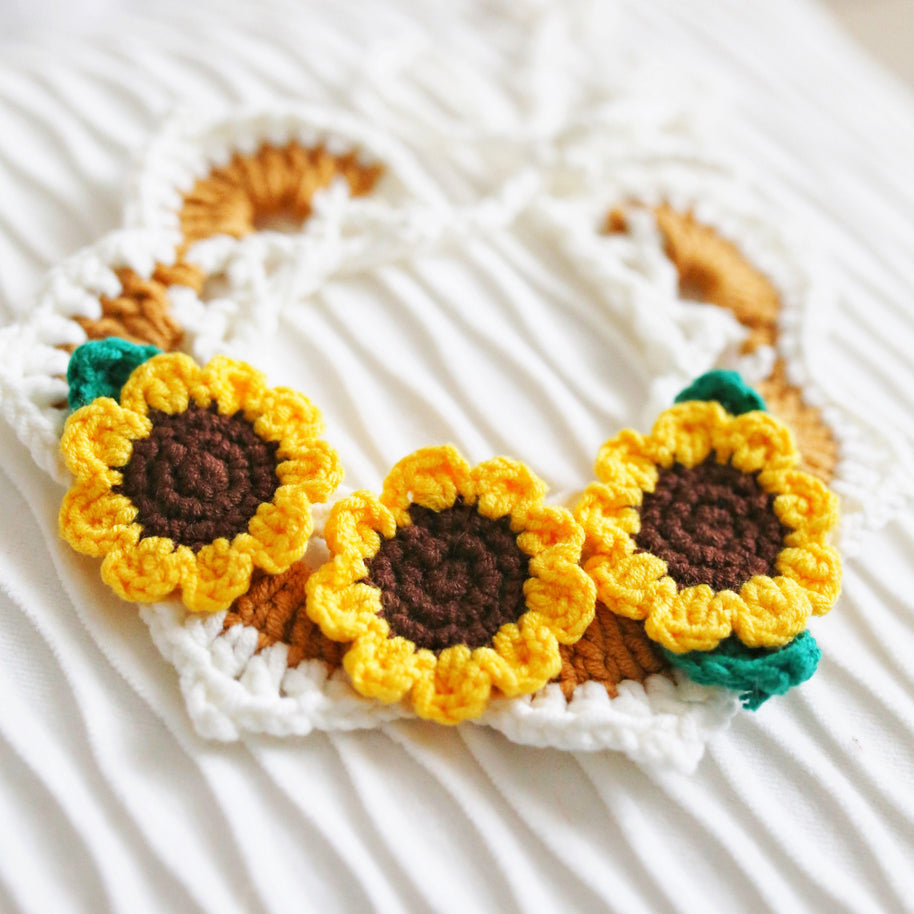 Sunshine Bloom Crochet Doll Bib