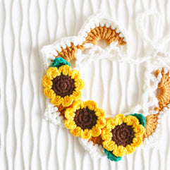 Sunshine Bloom Crochet Doll Bib