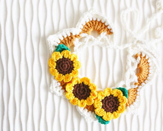 Sunshine Bloom Crochet Doll Bib