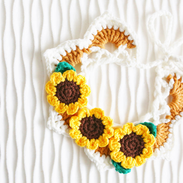 Sunshine Bloom Crochet Doll Bib