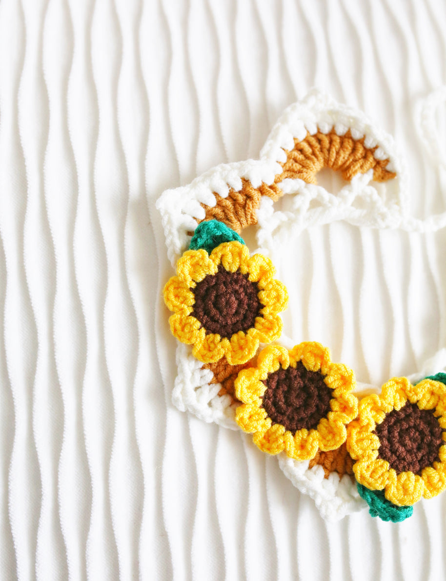 Sunshine Bloom Crochet Doll Bib